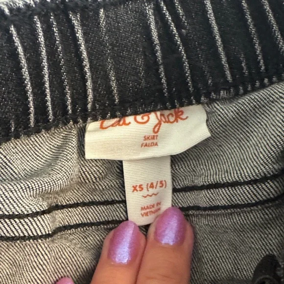 Cat & Jack Black Denim Skirt with Floral Embroidery - Picture 3 of 4